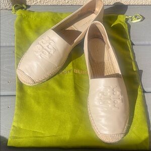 Tory Burch Cream Espadrille Flats